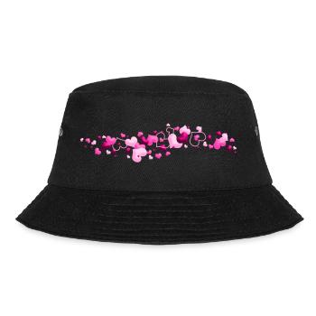Pink Hearts Liebesverbindung - Bucket Hat - Schwarz - Vorne - Lela (165cm)