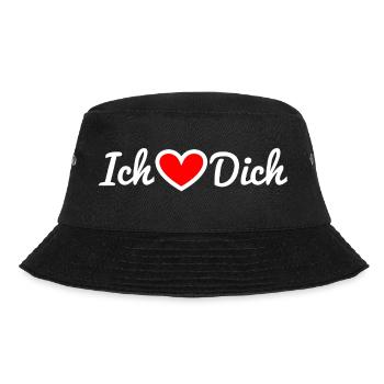 Ich liebe dich - Bucket Hat - Schwarz - Vorne - Lela (165cm)