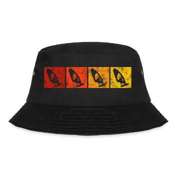Windsurfing Windsurfer Windsurfing Retro Surfing - Bucket Hat - black - Front - Lela (165cm)