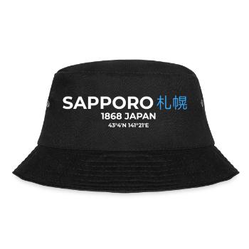 Sapporo City Japan - Japanese language - Bucket Hat - black - Front - Lela (165cm)
