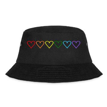 LGBT Herz - Bucket Hat - Schwarz - Vorne - Lela (165cm)