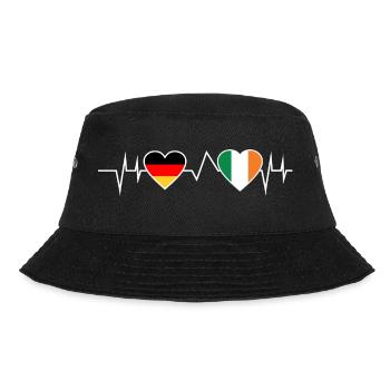 Deutschland Irland Herzschlag - Bucket Hat - Schwarz - Vorne - Lela (165cm)