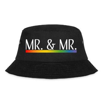Rainbow stripes Mr and Mr white - Bucket Hat - black - Front - Lela (165cm)