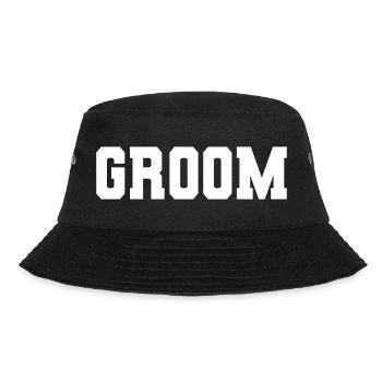 Groom - Husband To Be, Wedding Party Gift - Bucket Hat - black - Front - Lela (165cm)