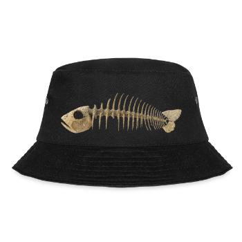 Fisch Gräten - Fish Skeleton Fish bone - Bucket Hat - Schwarz - Vorne - Lela (165cm)