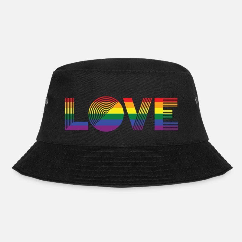 LOVE Pride Flagge - Bucket Hat - Schwarz