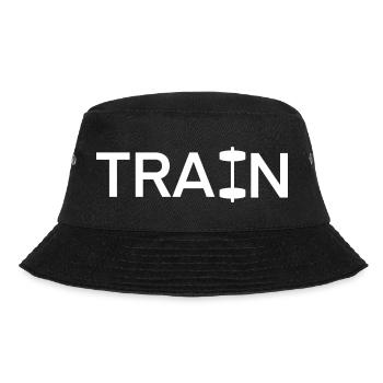 Bodybuilding "Train" - Workout - Bucket Hat - Schwarz - Vorne - Lela (165cm)