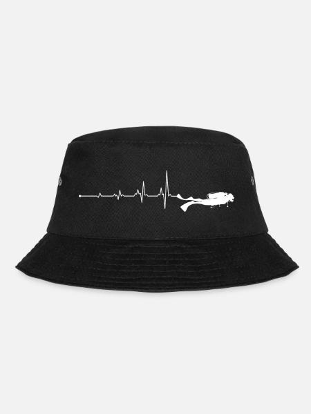 Heartbeat scuba diving - Bucket Hat - black