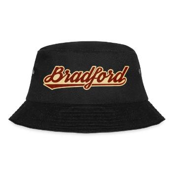 Bradford Vintage Script Logo - Bucket Hat - Schwarz - Vorne - Lela (165cm)