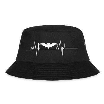 Halloween Fledermaus Herzschlag - Bucket Hat - Schwarz - Vorne - Lela (165cm)