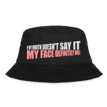 my face definitely will - Bucket Hat - Schwarz - Vorne - Lela (165cm)
