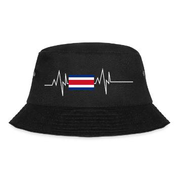 Costa Rica Flagge Herzschlag - Bucket Hat - Schwarz - Vorne - Lela (165cm)