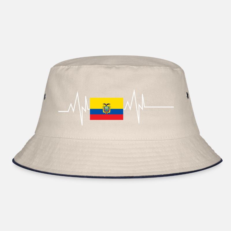 Ecuador Flag Heartbeat Bucket Hat