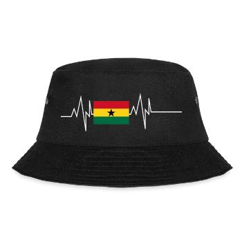Ghana Flag Heartbeat - Bucket Hat - black - Front - Lela (165cm)