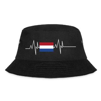 Niederlande Flagge Heartbeat - Bucket Hat - Schwarz - Vorne - Lela (165cm)