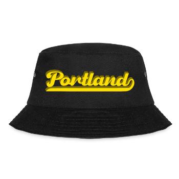 Portland Retro Script - Bucket Hat - black - Front - Lela (165cm)