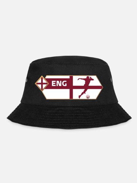 England Fußball Flagge Trikot – England Tshirt - Bucket Hat - Schwarz