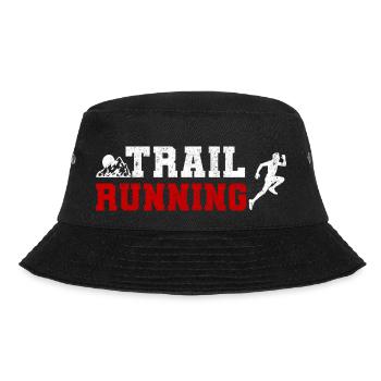 Trail Runner Running Jogging Jogger I Gift - Bucket Hat - black - Front - Lela (165cm)