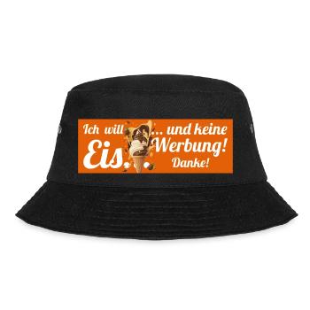 Ich will Eis und keine Werbung! Keine Werbung! - Bucket Hat - Schwarz - Vorne - Lela (165cm)