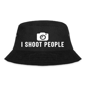 I shoot People - Bucket Hat - Schwarz - Vorne - Lela (165cm)