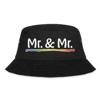 Rainbow Mr and Mr gay wedding - Bucket Hat - black - Front - Lela (165cm)