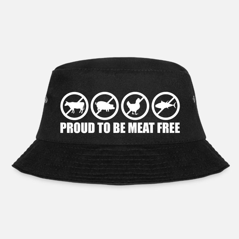 Funny Vegetarian Saying Gift - Bucket Hat - black