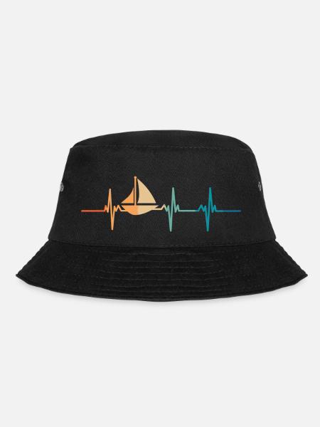 Herzschlag des Segelboots - Bucket Hat - Schwarz