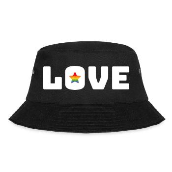 Love Star Rainbow white lgbt csd tshirt - Bucket Hat - black - Front - Lela (165cm)