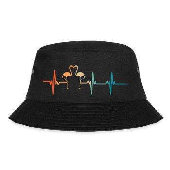 Flamingo Heartbeat - Bucket Hat - black - Front - Lela (165cm)