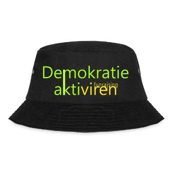 DEMOKRATIE aktiviren Funraising! für dunkle Shirts - Bucket Hat - Schwarz - Vorne - Lela (165cm)