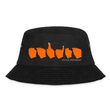 Marina (Orange mit weißen Nägeln) - Bucket Hat - Schwarz - Vorne - Lela (165cm)