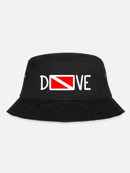 Dive Diver Down Flag Scuba Diving Taucher Tauchen - Bucket Hat - Schwarz