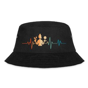 Retro Heartbeat Florist - Bucket Hat - black - Front - Lela (165cm)