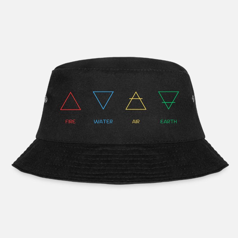 Vier Elemente - Bucket Hat - Schwarz