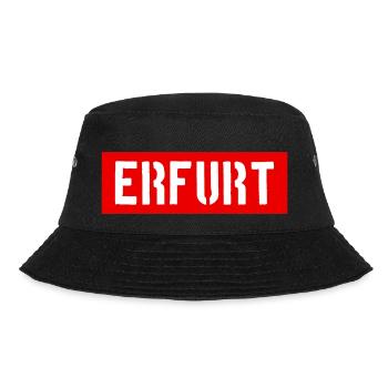 Erfurt - Thüringen - Slogan - Logo - Bucket Hat - Schwarz - Vorne - Lela (165cm)