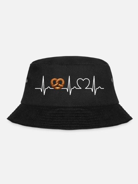 EKG Kurve - Herzkurve - Puls - Essen - Brezel - Bucket Hat - Schwarz
