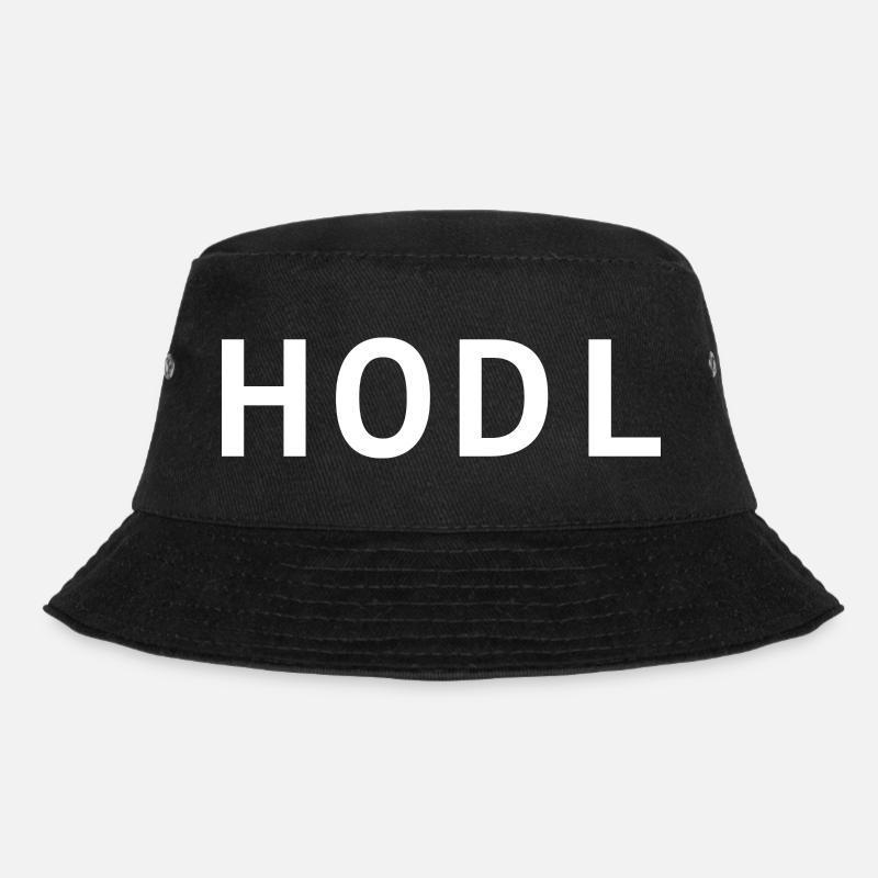 HODL, small, white - Bucket Hat - Schwarz