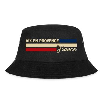 France - Aix-en-Provence - Frankreich - Flagge - Bucket Hat - Schwarz - Vorne - Lela (165cm)