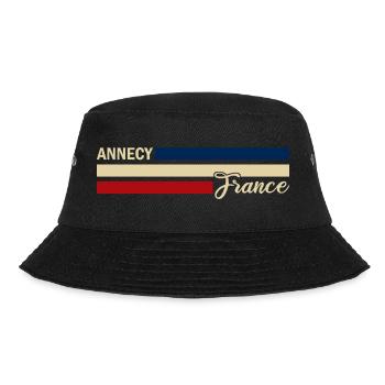 France - Annecy - France - Flag - Stripes - Bucket Hat - black - Front - Lela (165cm)