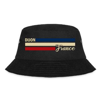 France - Dijon - Frankreich - Flagge - Streifen - Bucket Hat - Schwarz - Vorne - Lela (165cm)