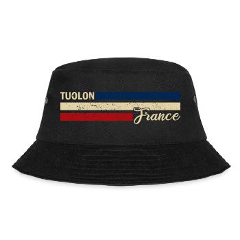 France - Toulon - Frankreich - Flagge - Streifen - Bucket Hat - Schwarz - Vorne - Lela (165cm)