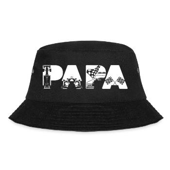 Papa Rennwagen Papa Radrennformel - Bucket Hat - Schwarz - Vorne - Lela (165cm)