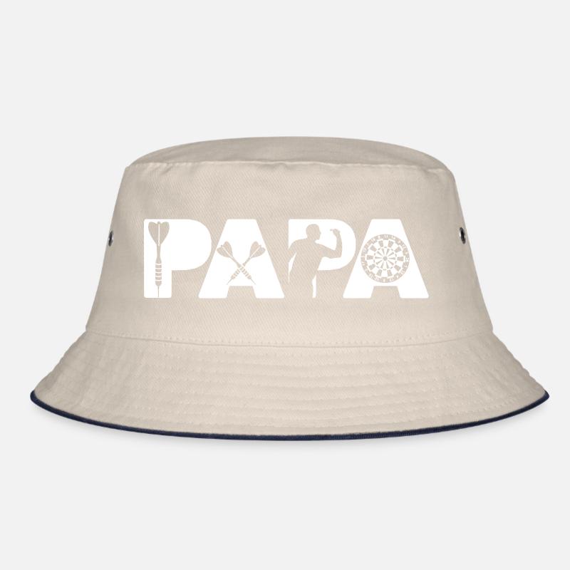 Papa Darts Player Master Dartboard Silhouette Bucket Hat