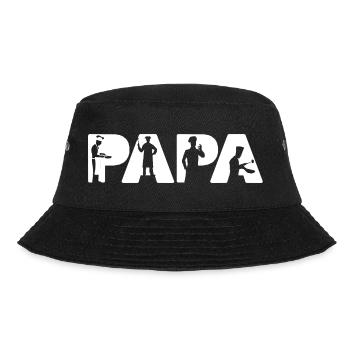 Papa Cook Chef Silhouette Proud Fatherhood - Bucket Hat - black - Front - Lela (165cm)
