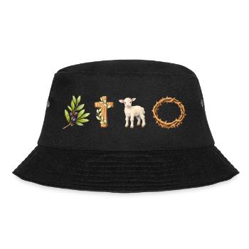 Lamb, Cross and Peace - Bucket Hat - black - Front - Lela (165cm)