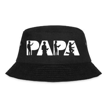 Papa Engineer Construction Silhouettes - Bucket Hat - black - Front - Lela (165cm)