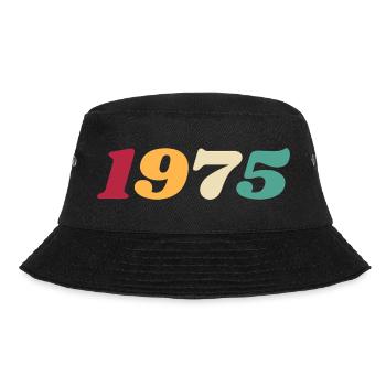 1975 Geschenk 1975 Jubiläum 1975 Retro 1975 - Bucket Hat - Schwarz - Vorne - Lela (165cm)