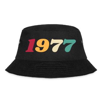 1977 Gift 1977 Birthday 1977 Retro 1977 - Bucket Hat - black - Front - Lela (165cm)