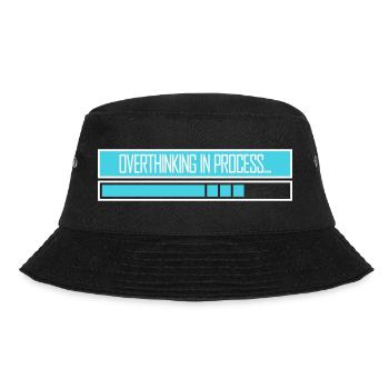 Overthinking In Process Lustig Grübeln Spruch Logo - Bucket Hat - Schwarz - Vorne - Lela (165cm)