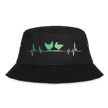 Hennenherzschlag-Hennen - Bucket Hat - Schwarz - Vorne - Lela (165cm)